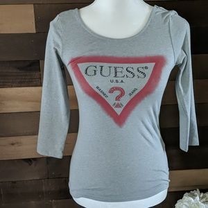 Nwt guess 3/4 quarter sleeve shirt size small